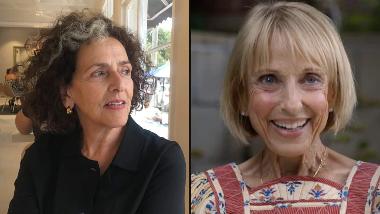 A two-way header image of two women with contended expressions on their faces.