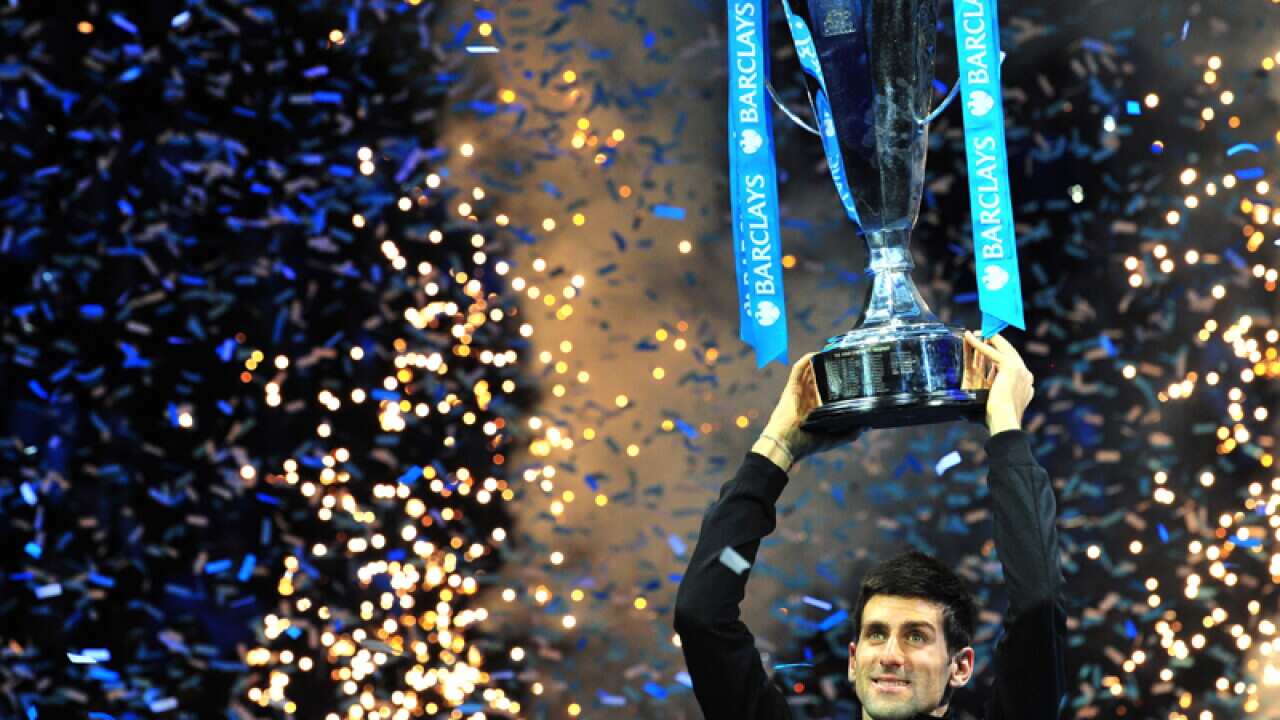 Novak Djokovic after winning the ATP Finals in London