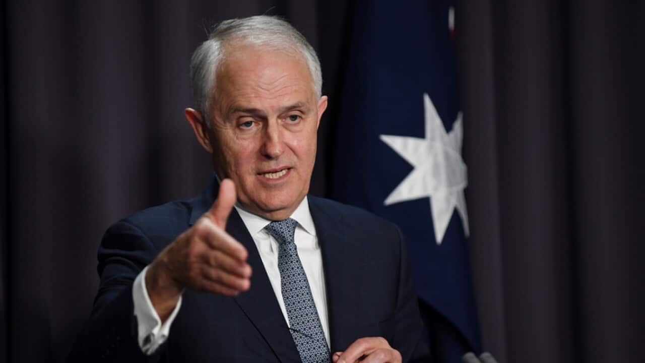 Australian Prime Minister Malcolm Turnbull speaks during a press conference at Parliament House in Canberra, Monday, November 6, 2017. (AAP Image/Lukas Coch) NO ARCHIVING