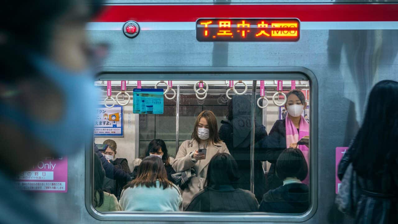 A women-only subway car in Osaka, Japan on 15 February, 2021.