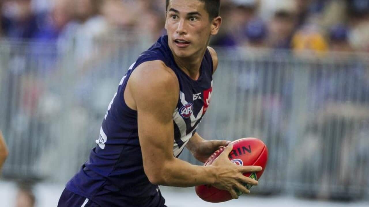 Bailey Banfield of the Fremantle Dockers.