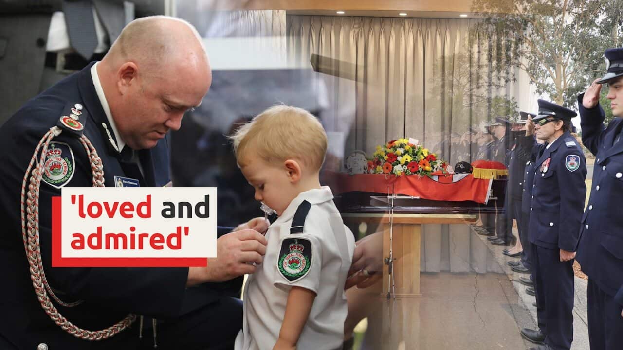 Firefighter's family gather for funeral in Sydney