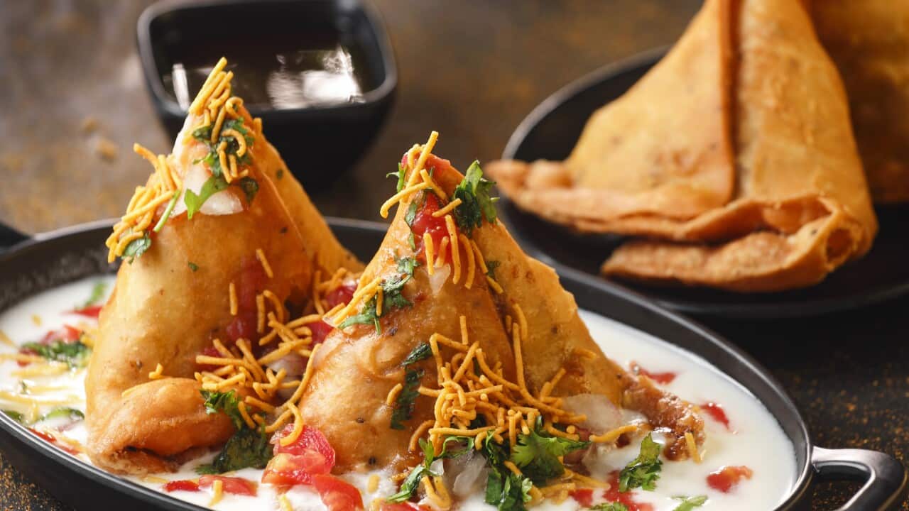 Curd Samosa Chaat