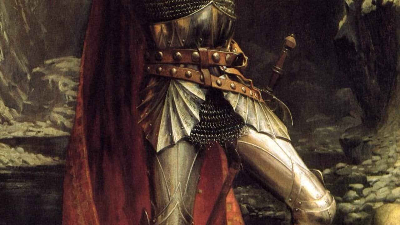 King Arthur painting, artist Charles Ernest Butler