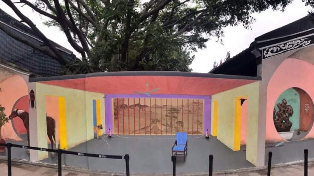 Hu Jiamin's art work Time Discrepancy at the Shenzhen-Hong Kong Biennale of Urbanism Architecture.
