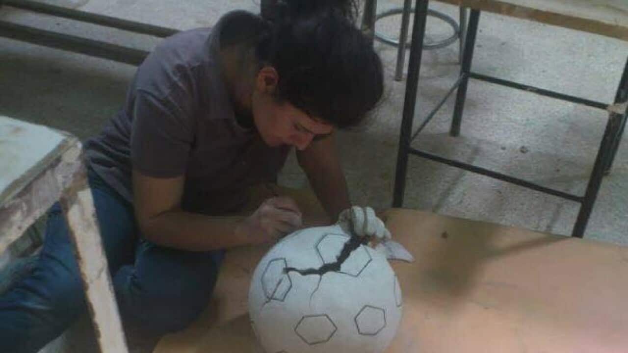 Ceramics artist Znara Ahmad at work