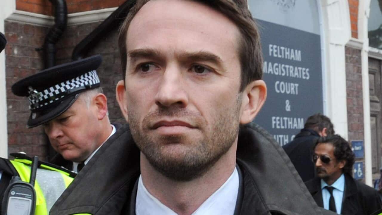 Trenton Oldfield outside a UK court