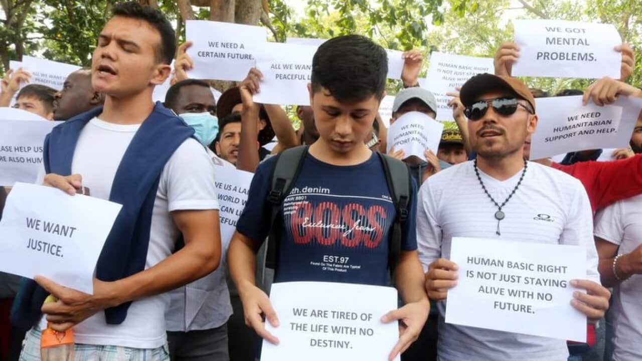 Refugees Demo for UNHCR in Indonesia