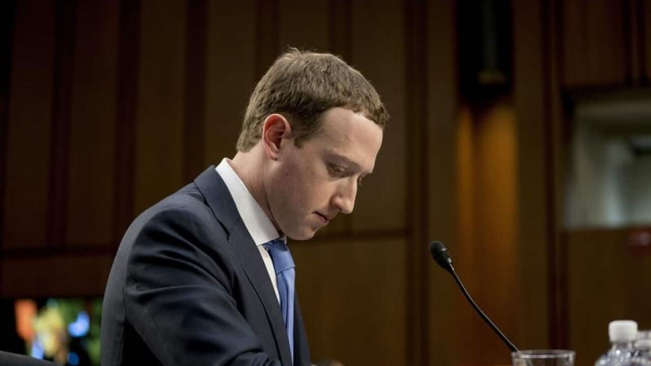 A file image of Mark Zuckerberg testifying before congress recently