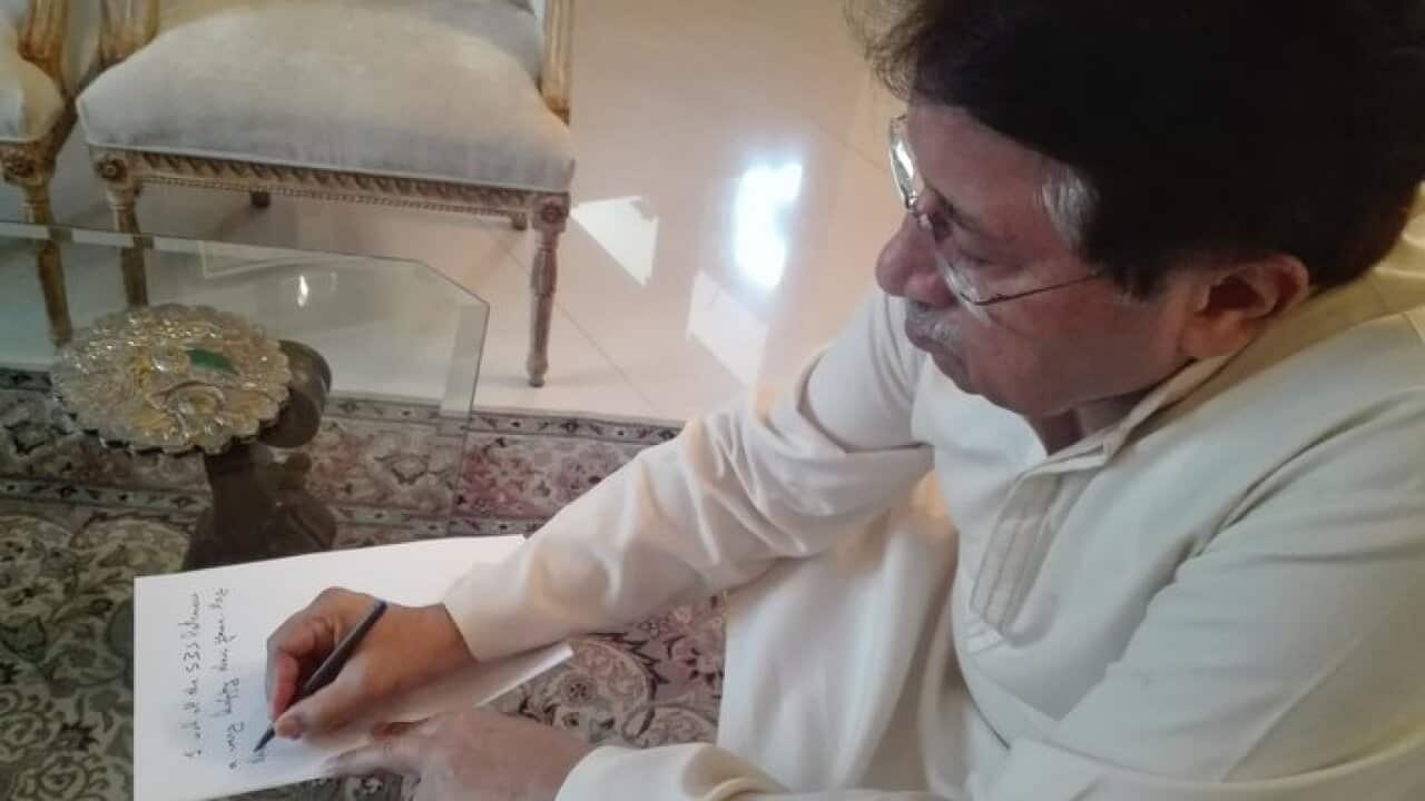 Pervez Musharraf wishing happy new year to SBS fans