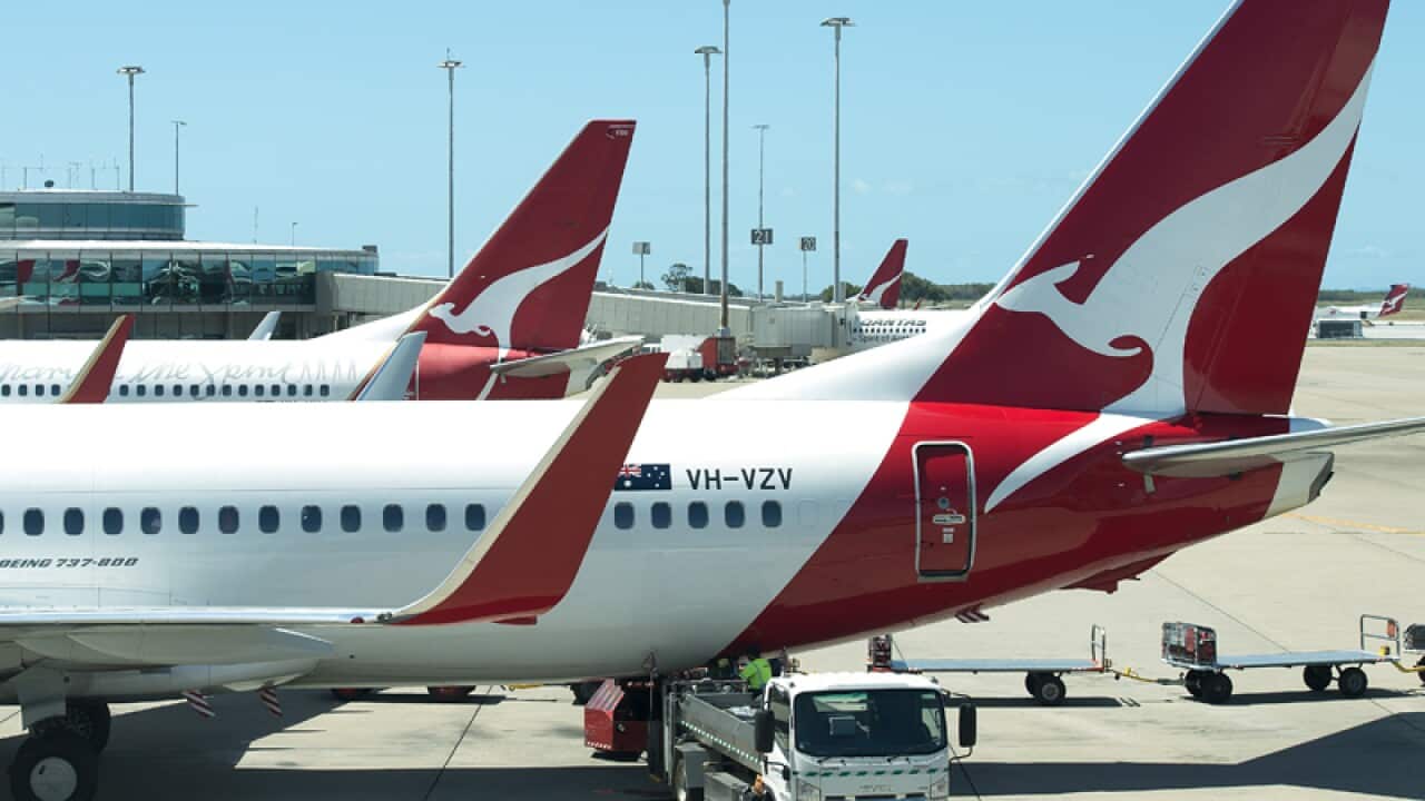 Qantas aircraft at Brisbane Airport