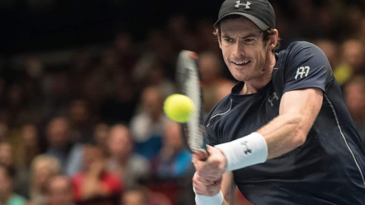 Andy Murray of Britain in action during the Erste Bank Open