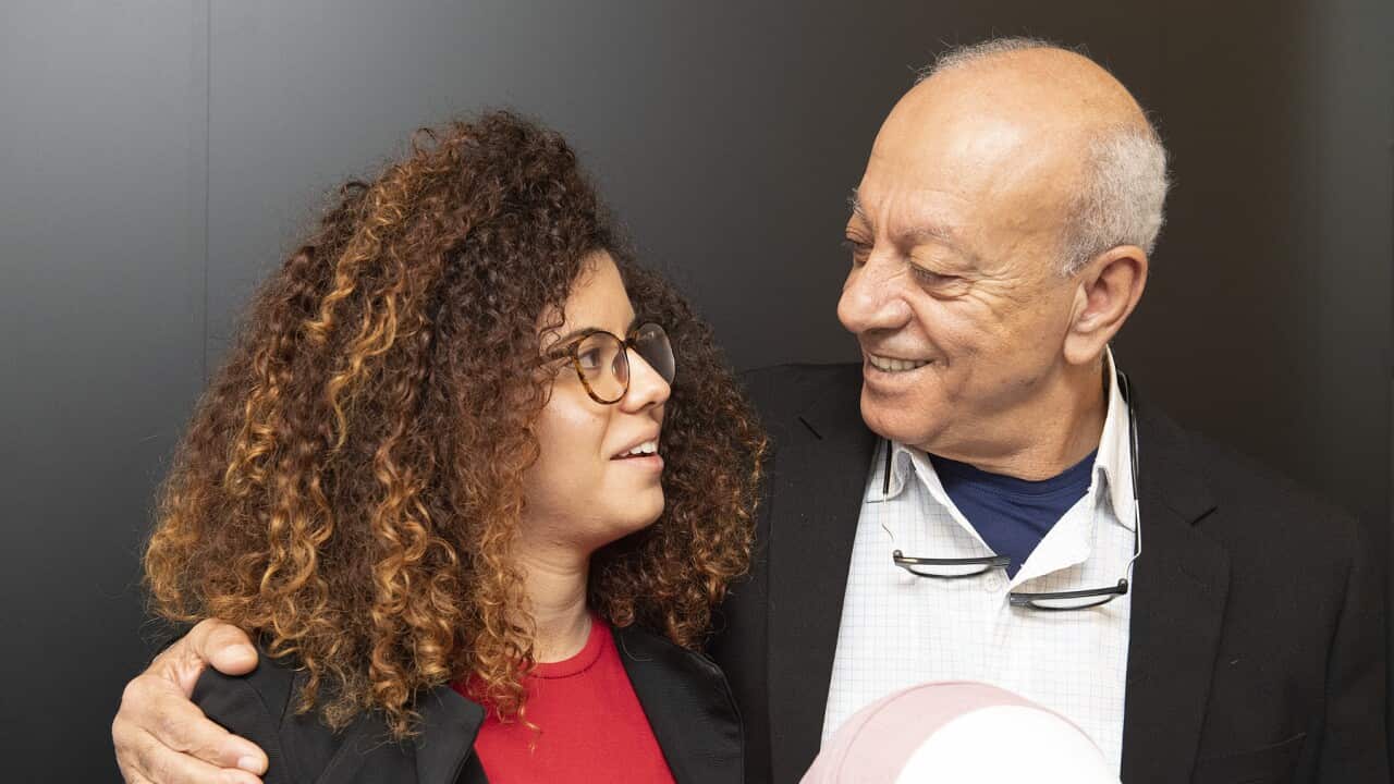 Noor Maasarwe and Saeed at the launch of the fellowship (AAP).jpg