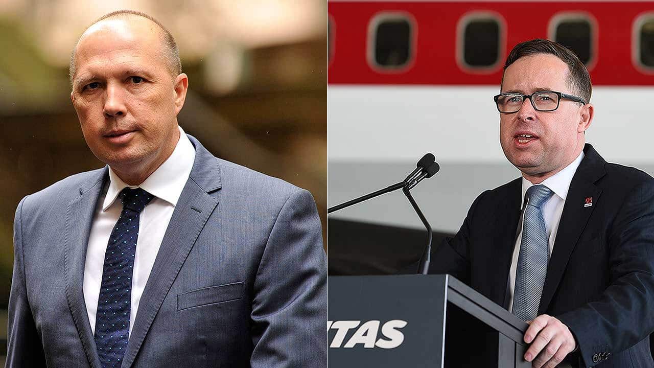 Peter Dutton and Alan Joyce
