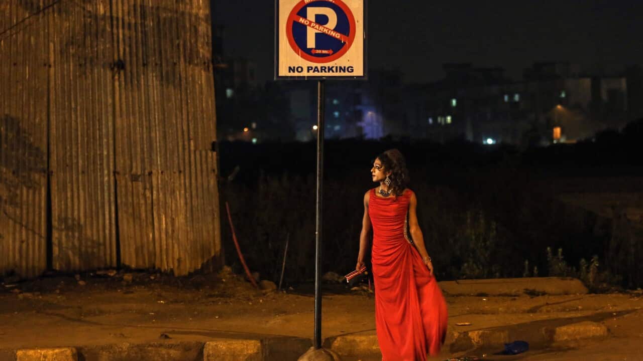 File photo: Indian transgenders wait for potential customers on the outskirts of Mumbai, India, 03 January 2016.
