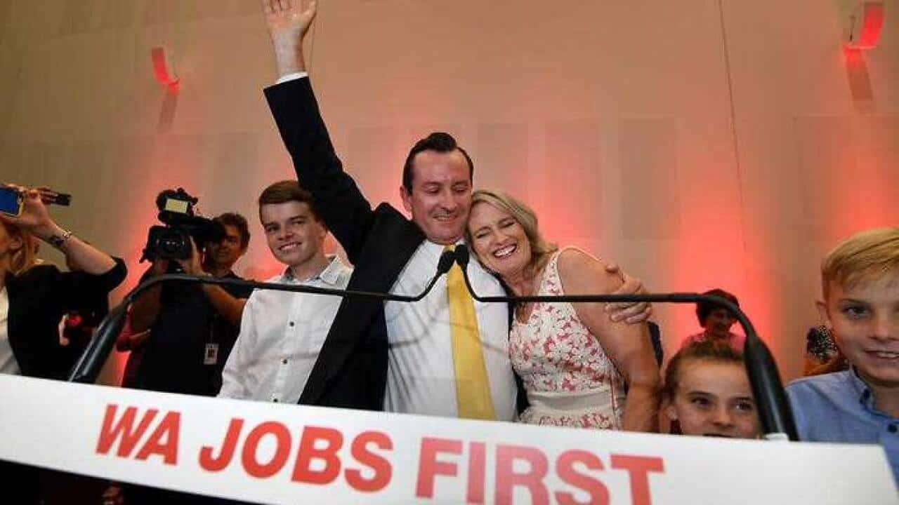 West-Australiens designierter Premier Mark McGowan mit seiner Familie