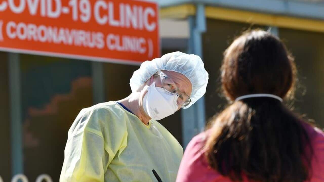 A COVID-19 testing clinic.