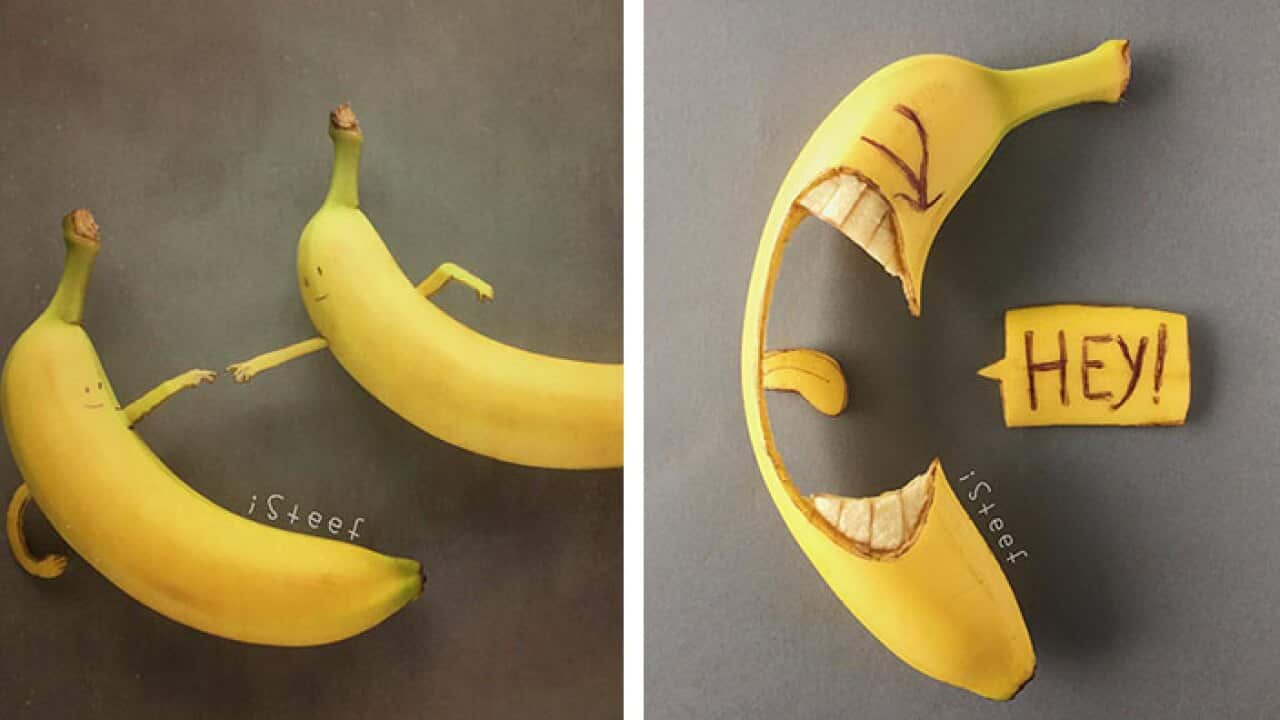 Stephan Brusche definitely plays with his food.