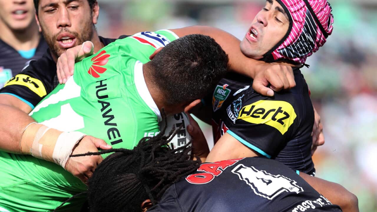 Panthers Jamie Soward tackles