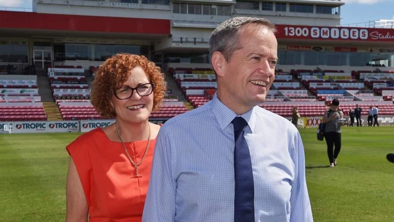 Bill Shorten with Herbert MP Cathy O'Toole during the 2016 campaign.