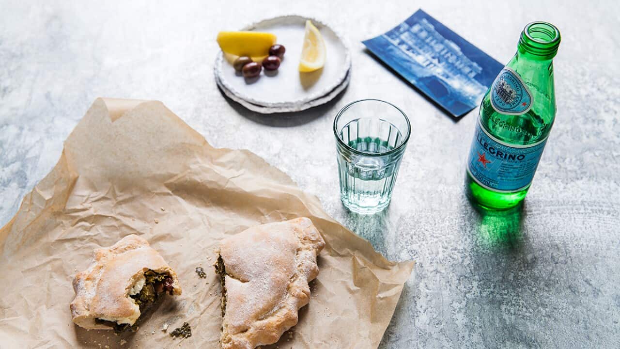 Kale, ricotta and anchovy calzone