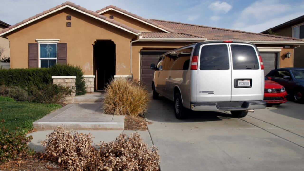 The home where police arrested a couple accused of holding their 13 children captive, in Perris, California