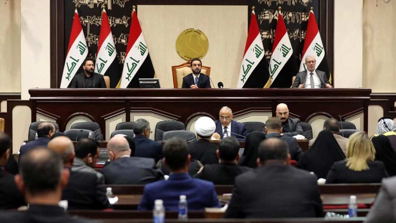 A handout photo made available by the Iraqi prime minister’s office of a parliament session in Baghdad, Iraq, 5 January 2020.