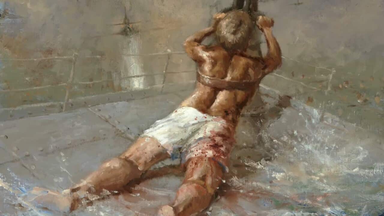 An artist’s impression of Teddy Sheean's heroic actions