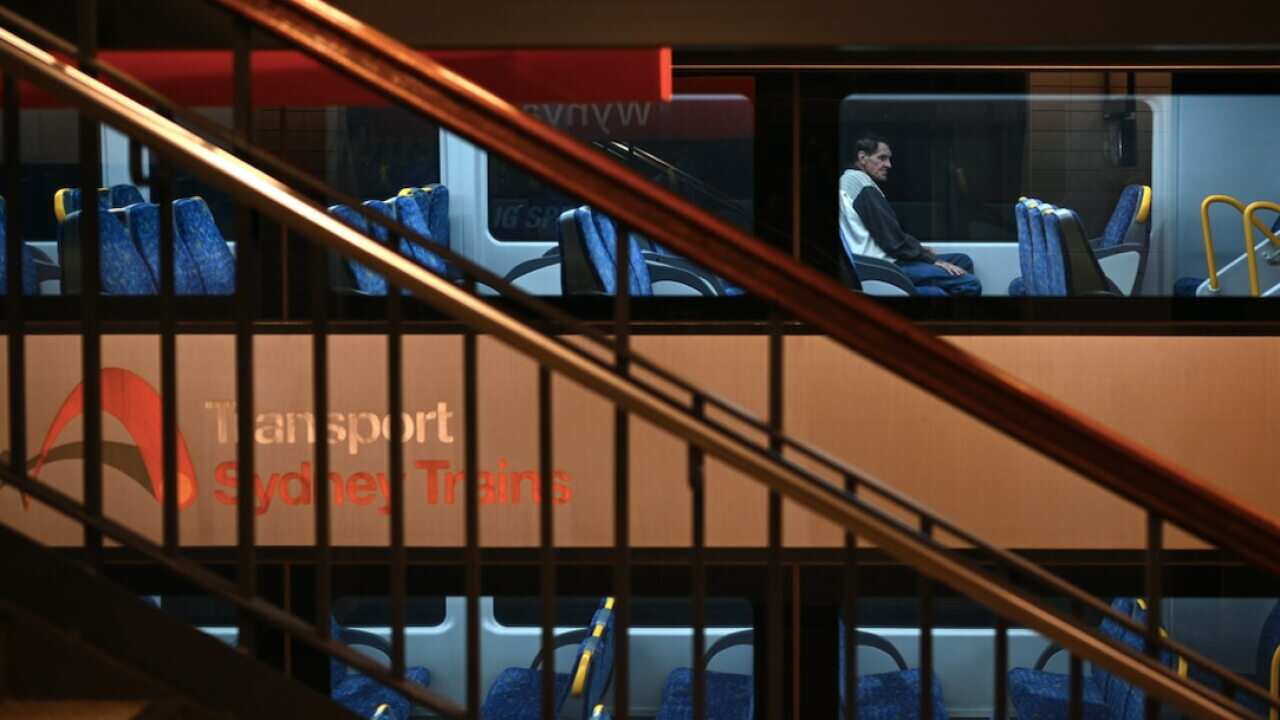 An empty train in Sydney.