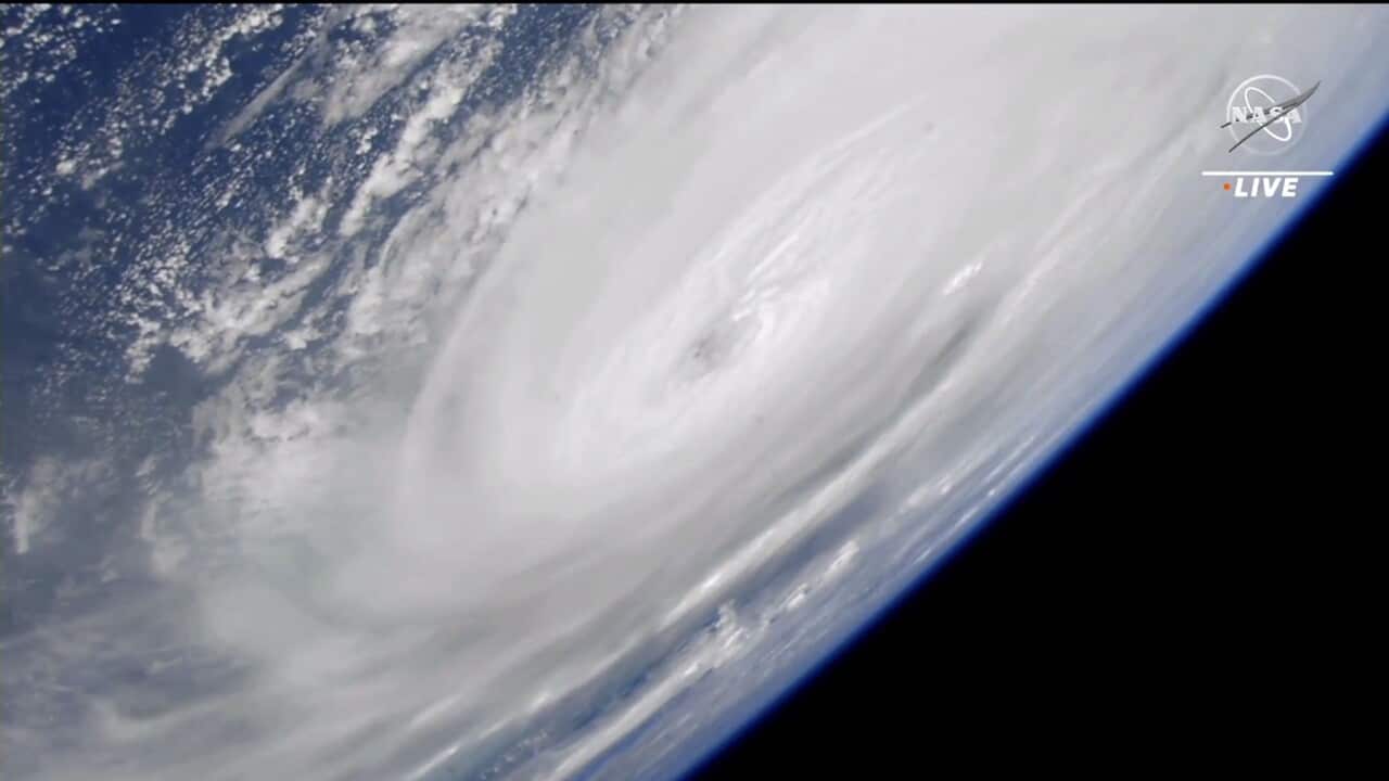 Hurricane Ian is seen from the International Space Station