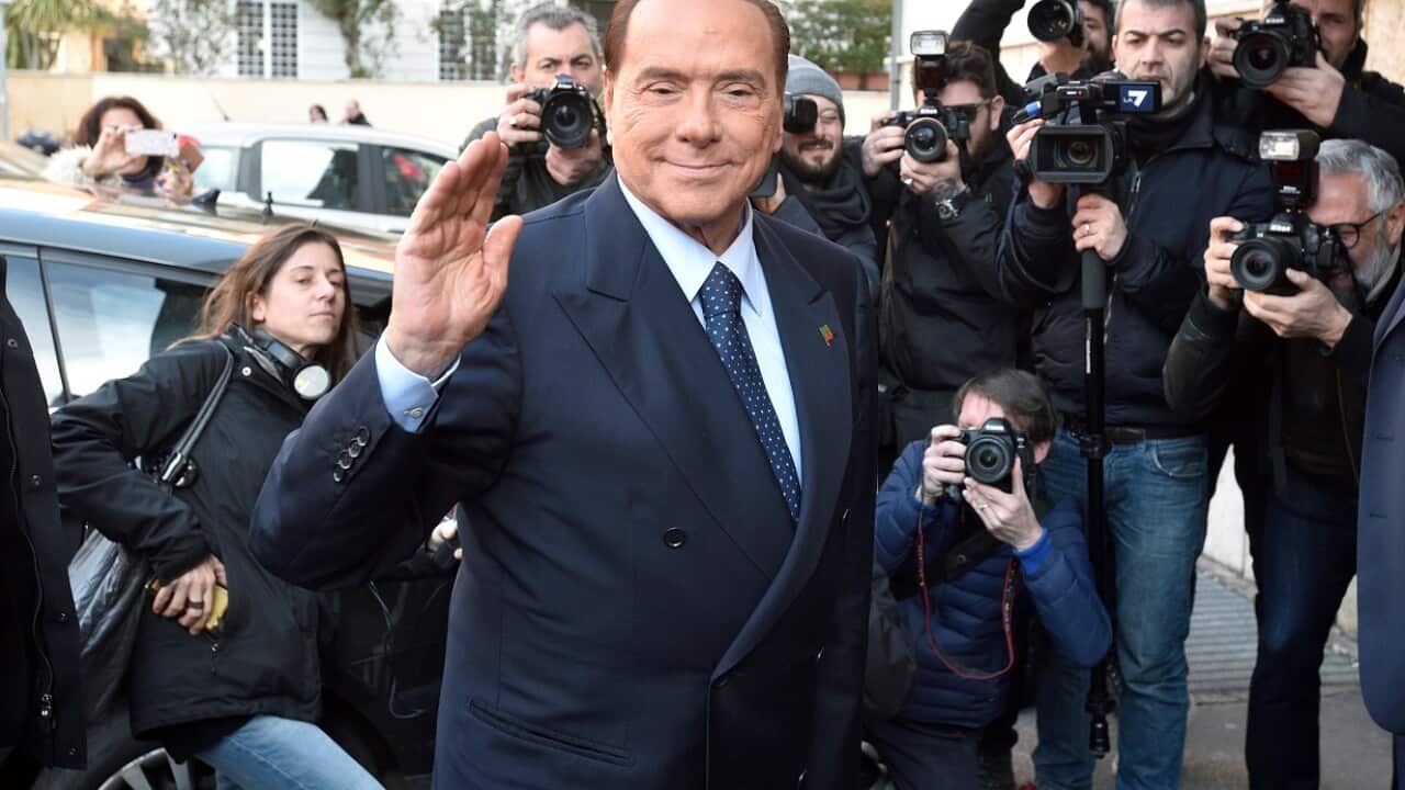 Silvio Berlusconi ospite della trasmissione tv "L'Aria che tira".