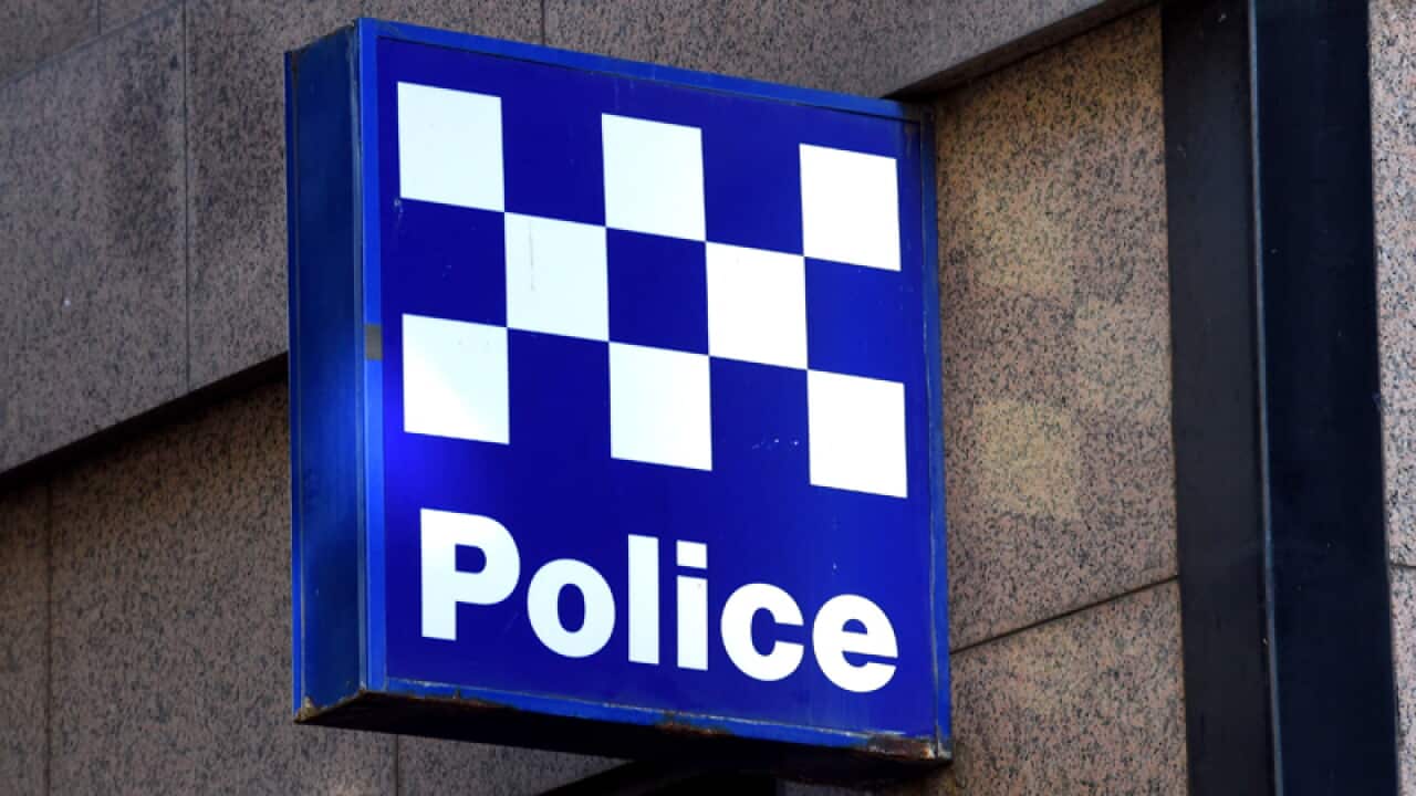 A police station sign in Melbourne