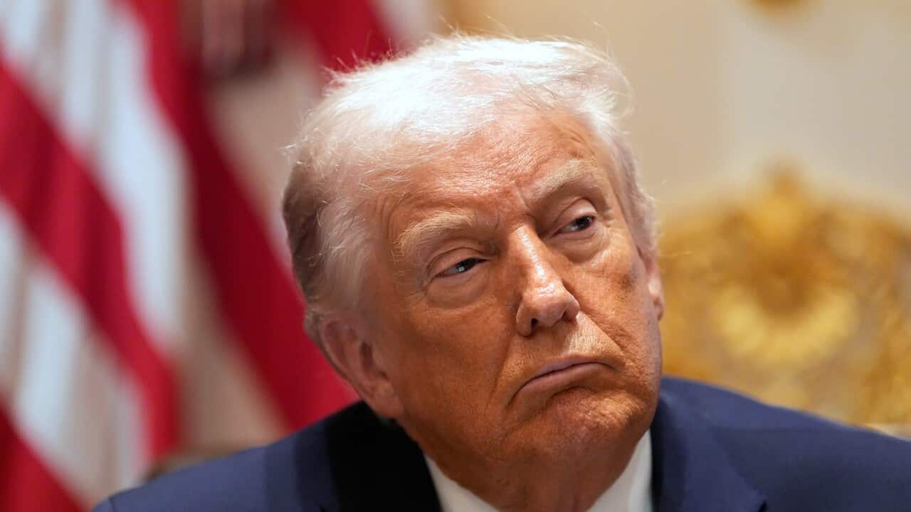 Donald Trump with a sour look on his face.