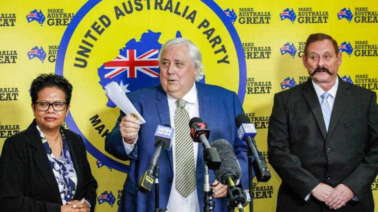 Clive Palmer and United Australia Party candidates.