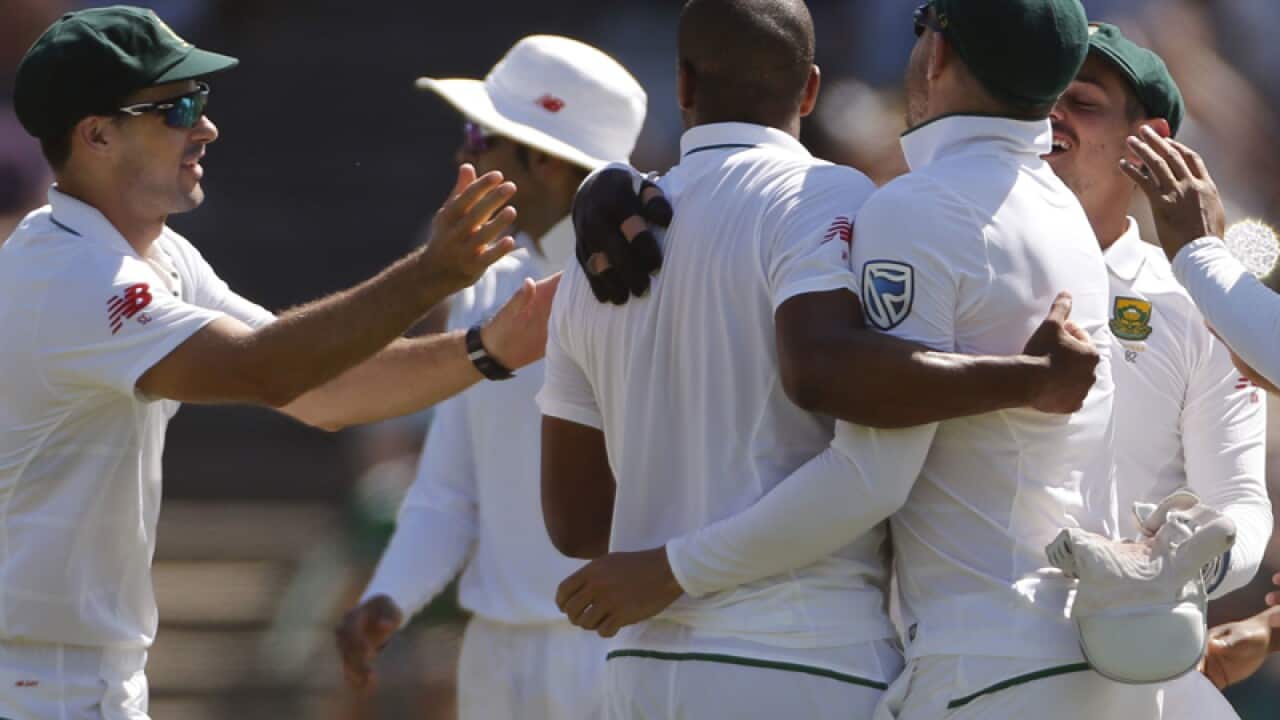 South African team members celebrate