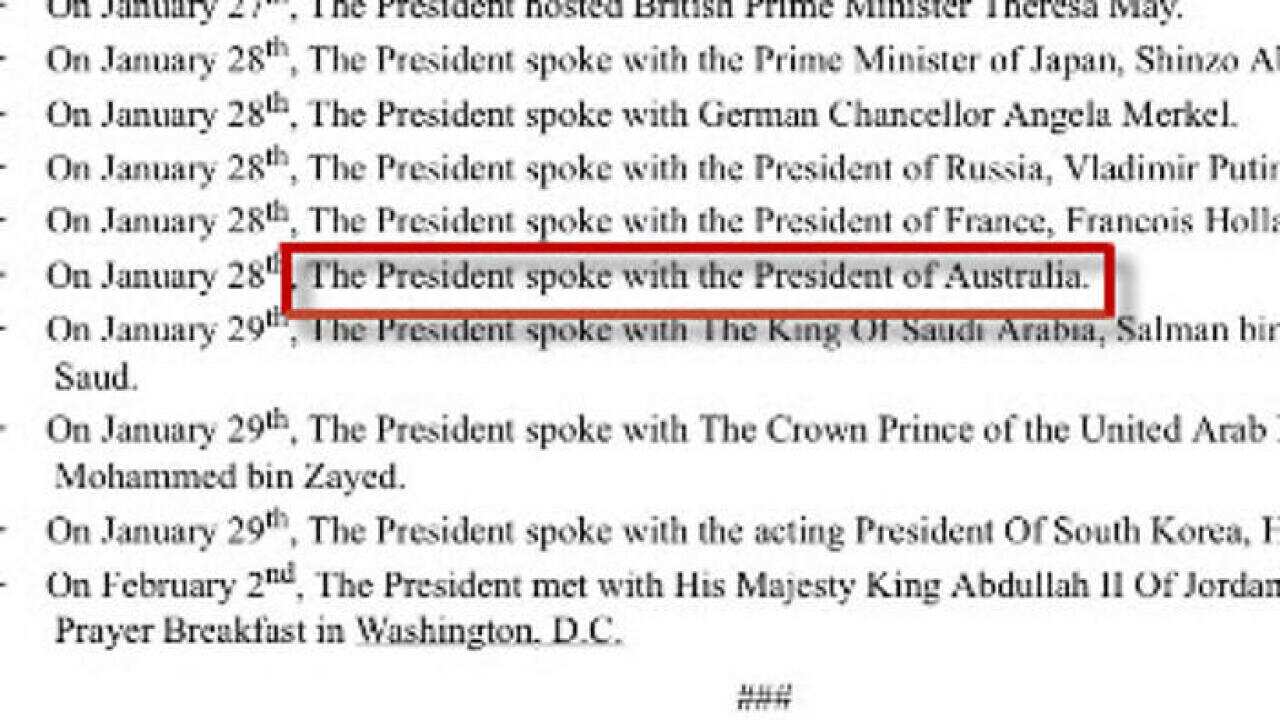 Malcolm Turnbull is called 'President of Australia'. (White House)