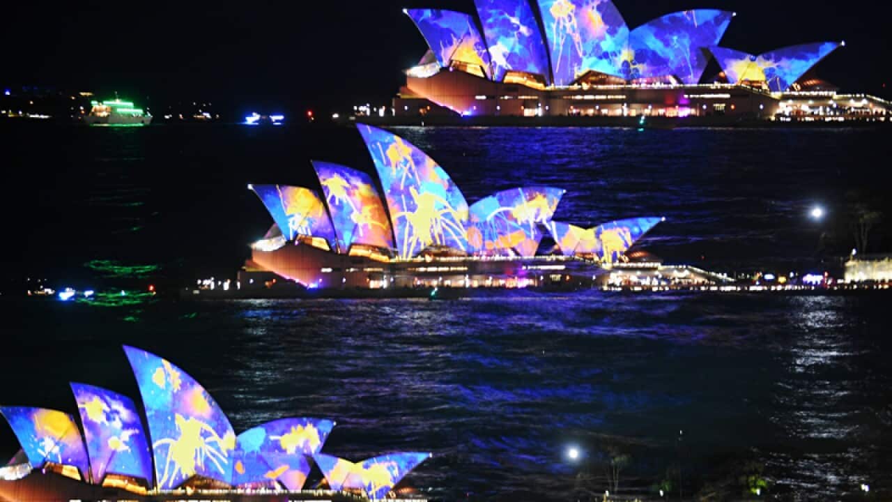 The sails on the Sydney Opera House at Vivid Sydney