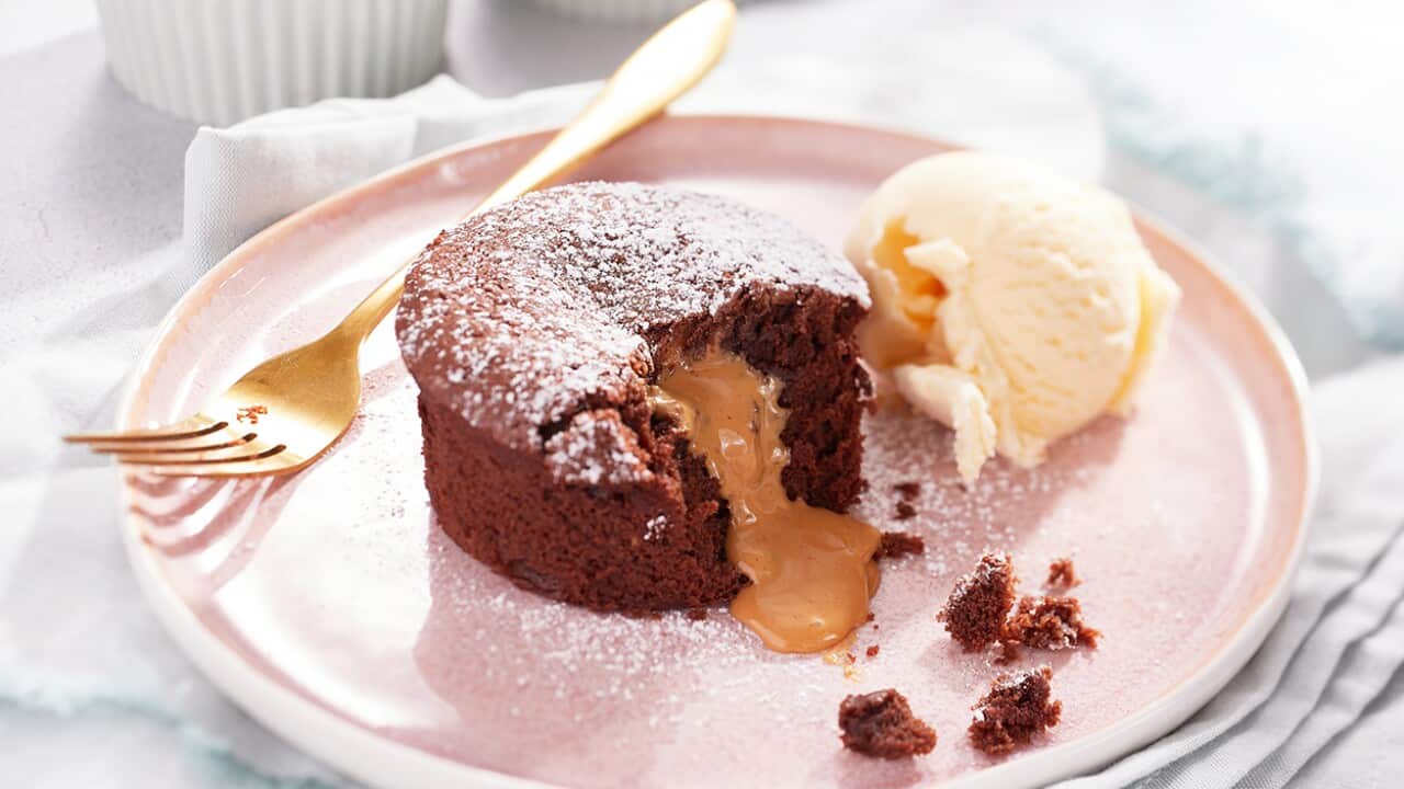 Chocolate peanut butter lava cakes