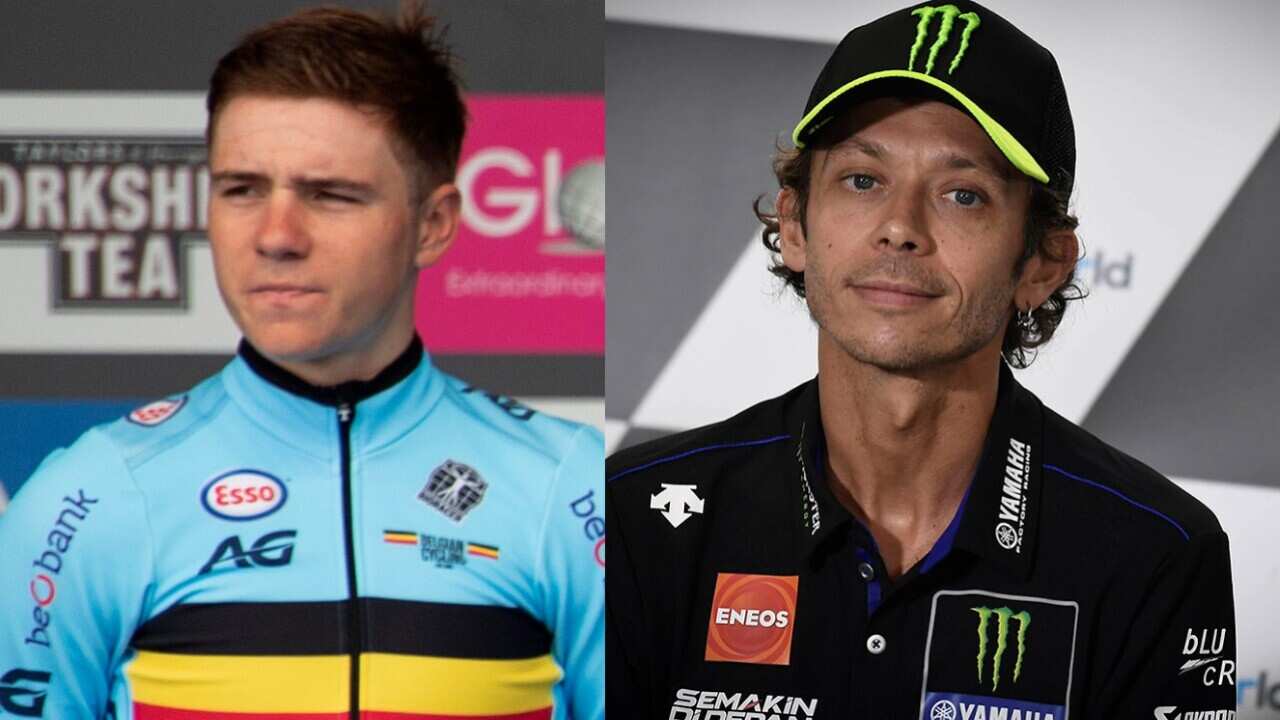 Remco Evenepoel e Valentino Rossi