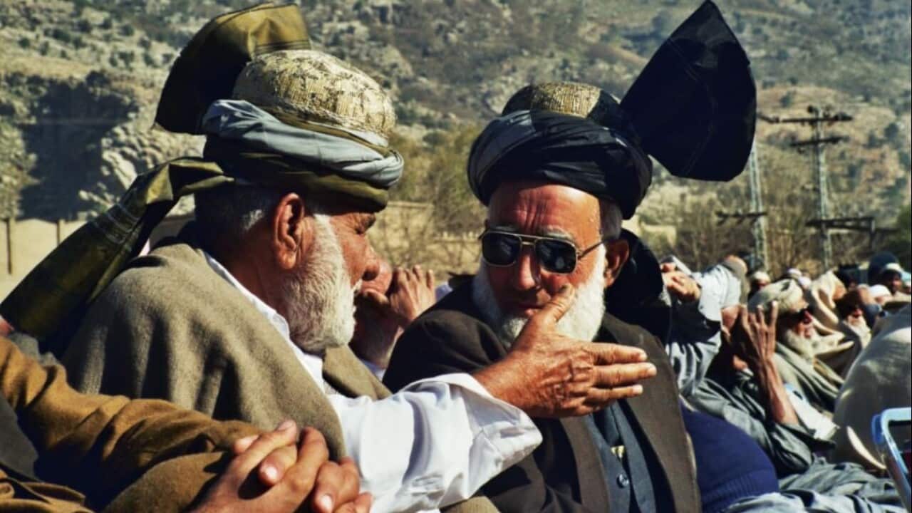 Tribal elders during traditional Jirga