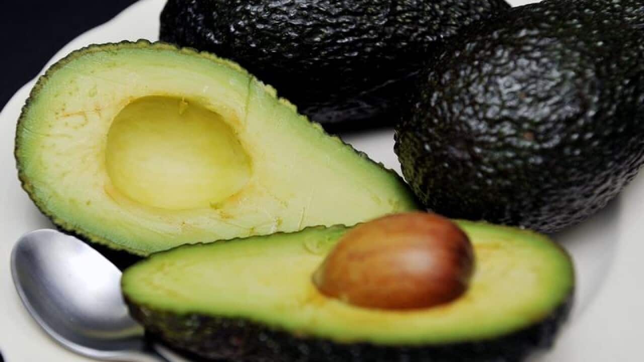Avocados on a plate