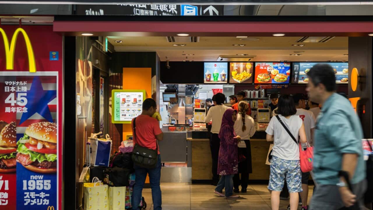 A general view of a McDonald's restaurant in Tokyo