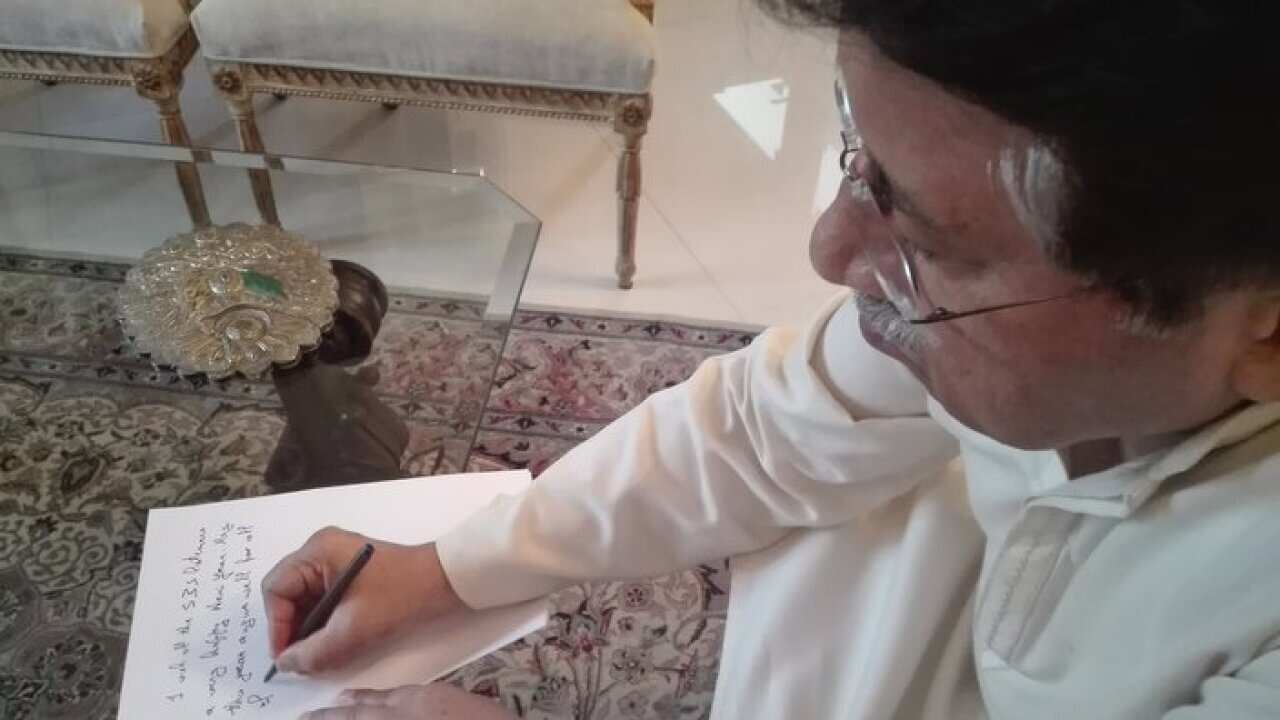 Pervez Musharraf wishing SBS fans a happy new year