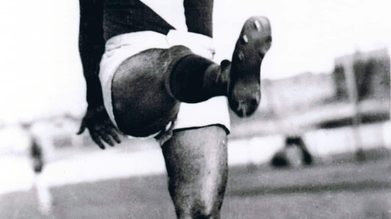 Sir Doug Nicholls playing AFL. (Nicholls family archive)