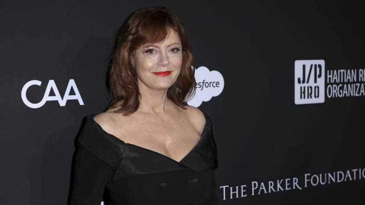 Susan Sarandon arrives at the 2018 Sean Penn J/P Haitian Relief Organization Gala at the Milk Studios on Saturday, Jan. 6, 2018, in Los Angeles.