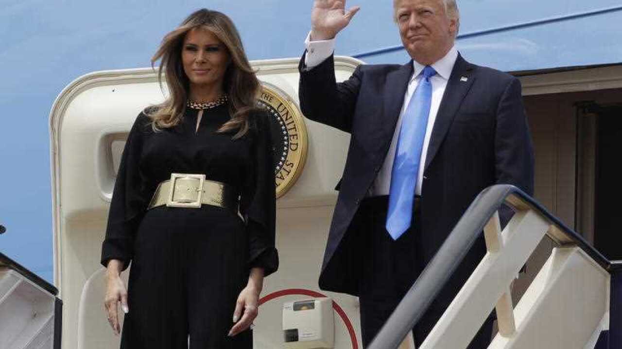US President Donald Trump and first lady Melania Trump