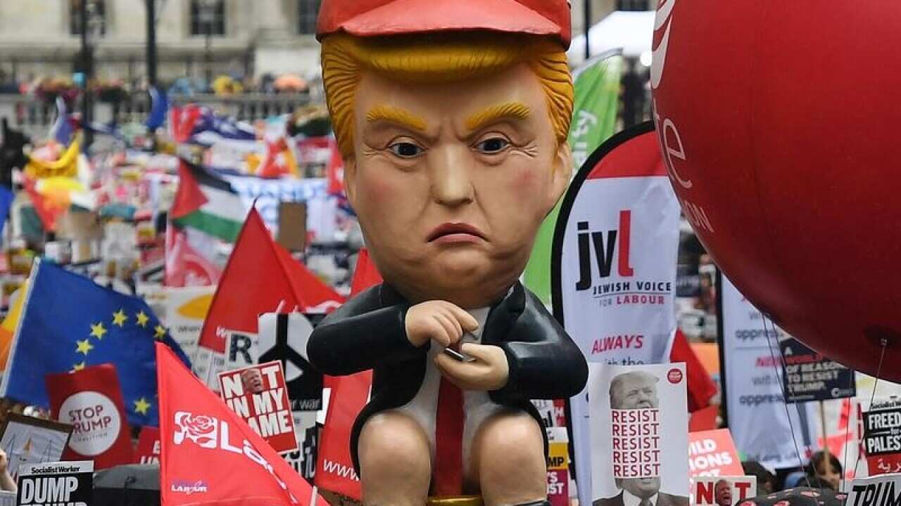 The protesters in central London