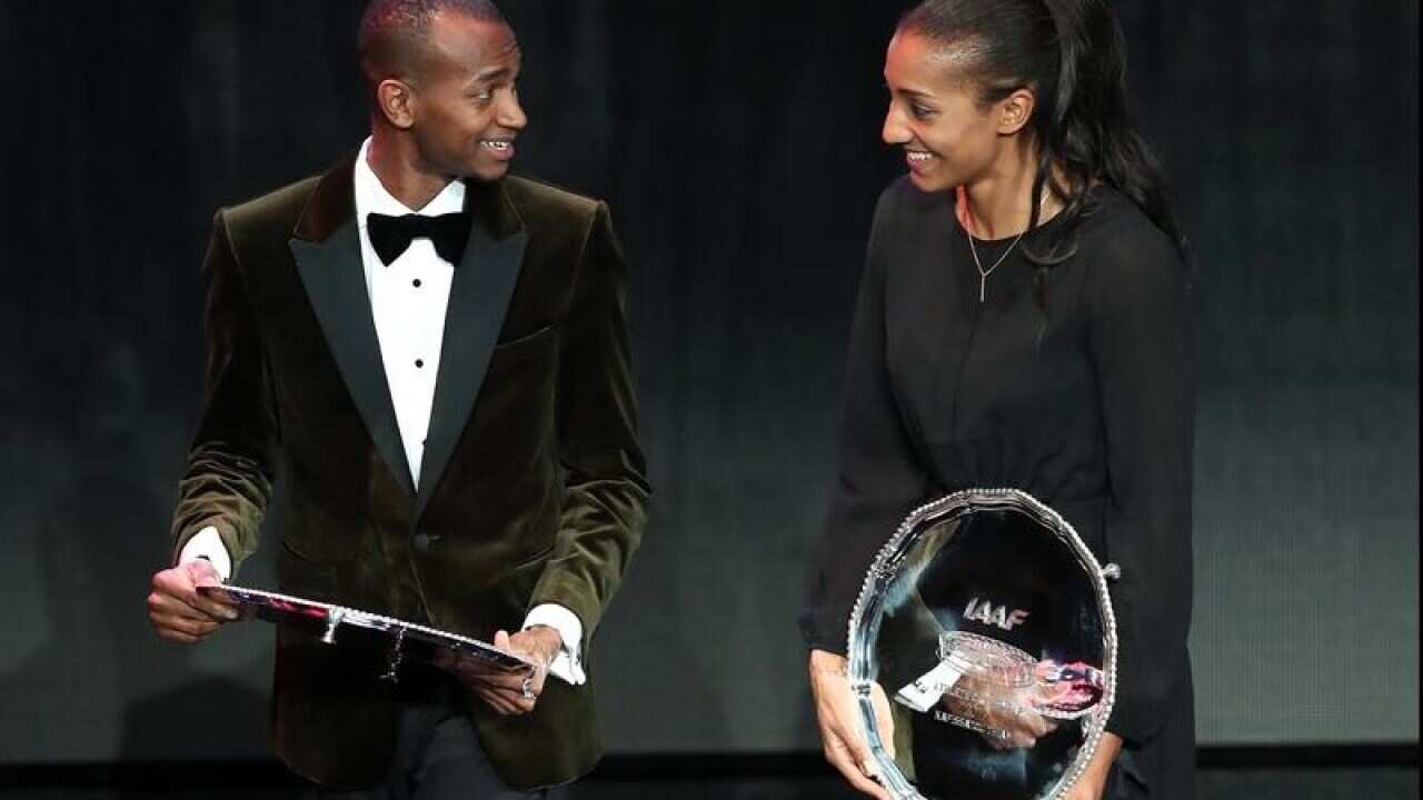 World Athletes of the Year Nafissatou Thiam and Mutaz Essa Barshim.