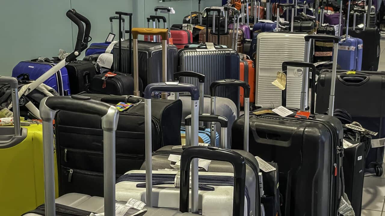 Airport Lost Luggage and Strike Chaos with Passengers Checked baggage