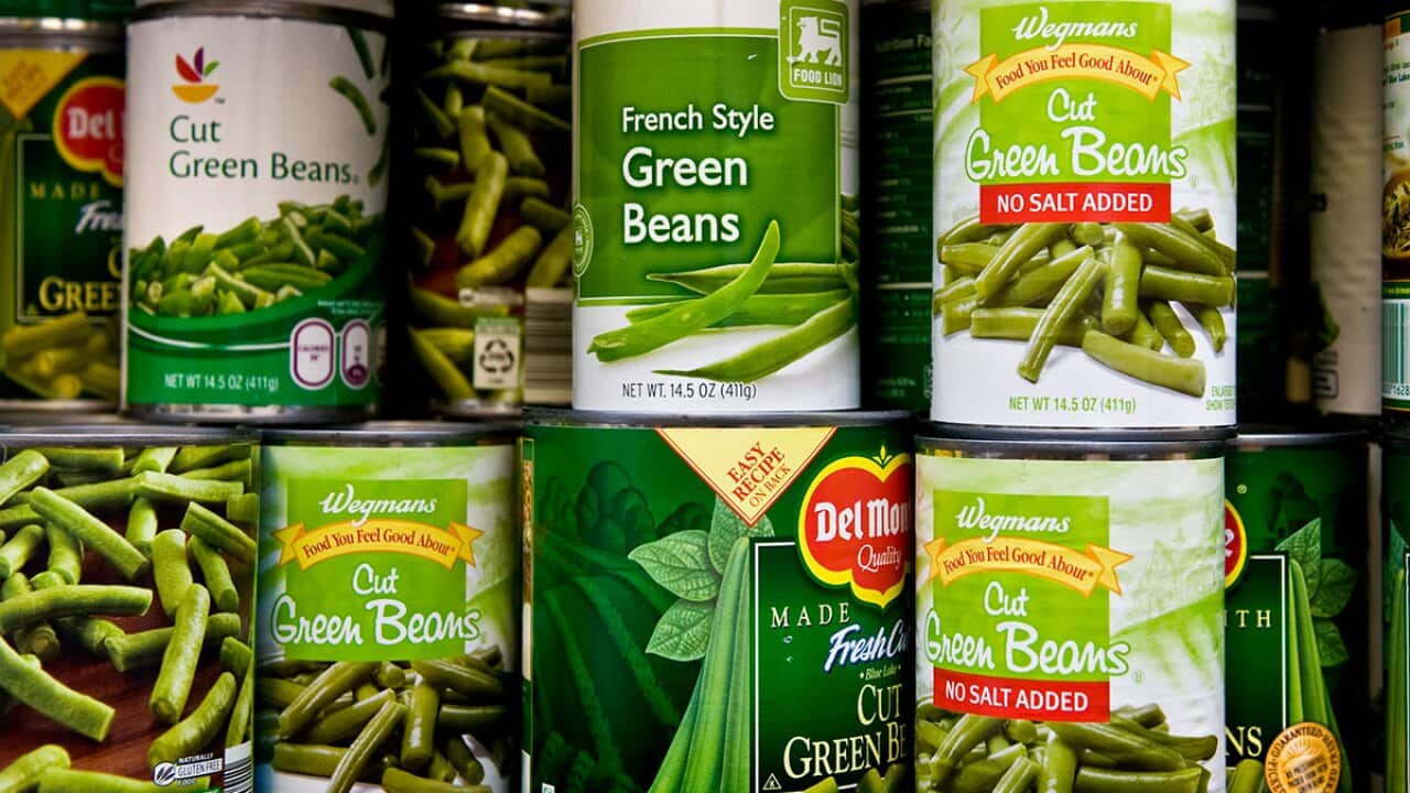 tins and cans of green beans